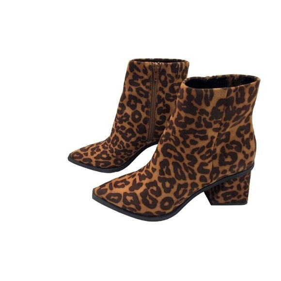 BP Loren Pointed Toe Bootie Tan Leopard Size 6.5 - Picture 1 of 11